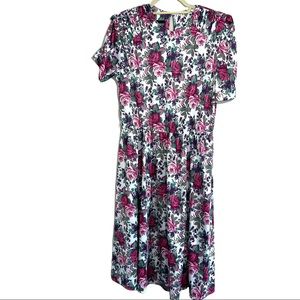Tabby of California Vintage Floral Dress Size 14 Cottagecore White Pink